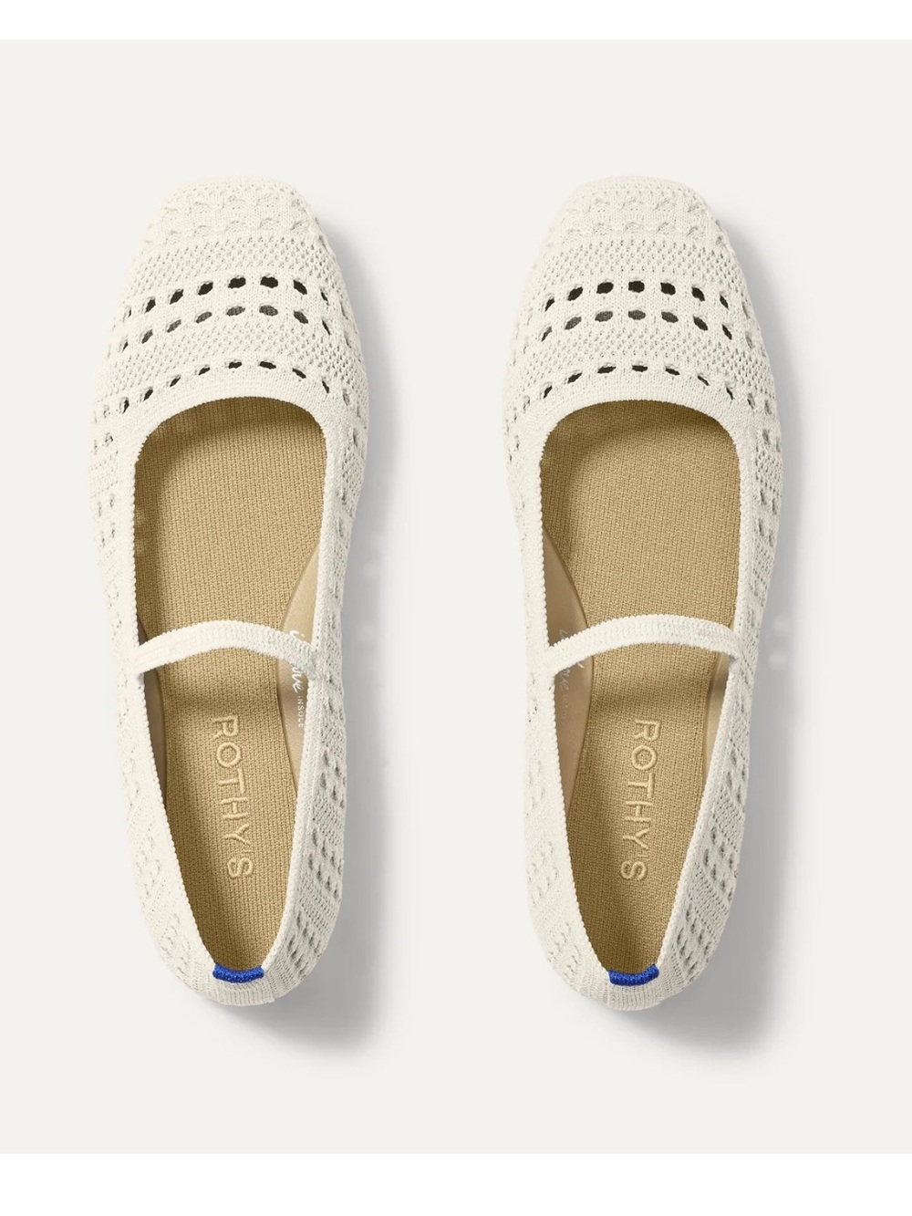 Rothy’s The Max Square Mary Jane Sandy Crochet Size 7.5 New Without Box
